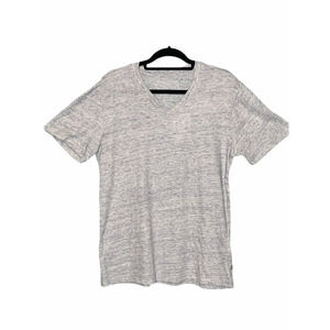 Mills Supply Gray Cotton V Neck Short Sleeve T-Shirt Size M